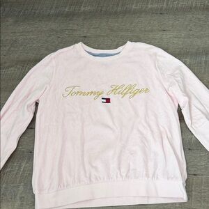 Tommy Hilfiger Light Pink Sweatshirt with Gold Logo